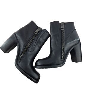 Allsaints Ankle Boots Women 7 37 Black Leather Block Heel Rock And Roll Designer